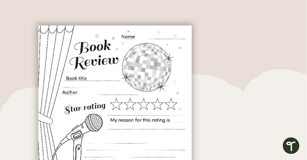 Preview image for Stage-Themed Book Review Worksheet - teaching resource