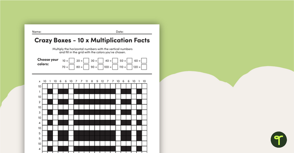 Preview image for Crazy Boxes – Multiplication Facts of 10 - teaching resource