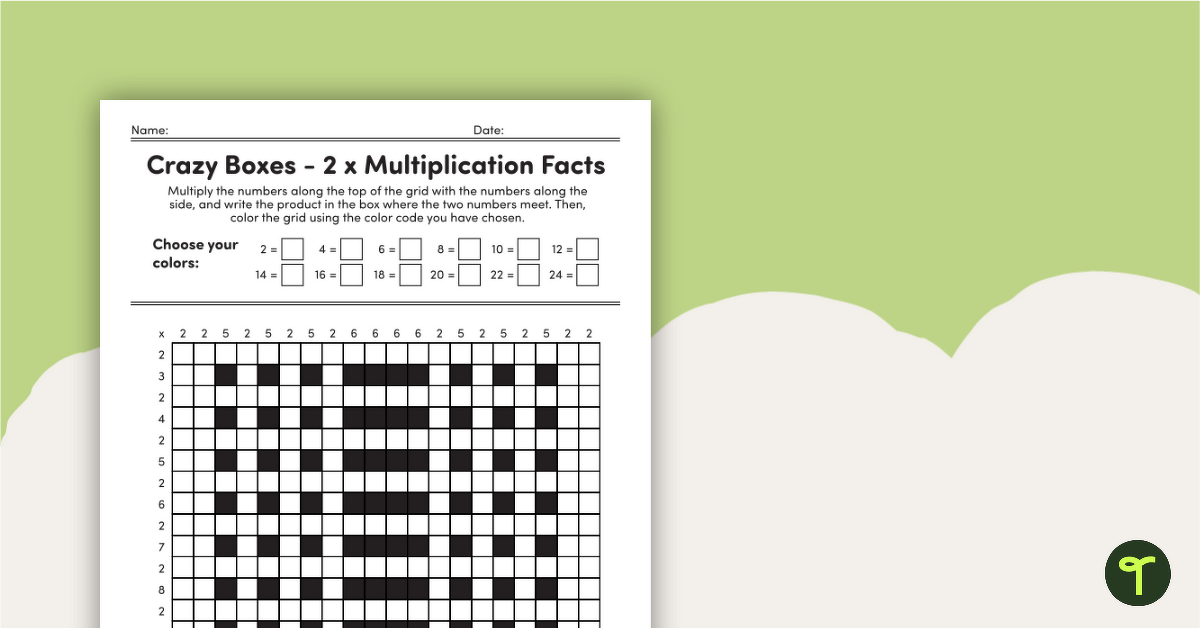 Crazy Boxes – Multiplication Facts of 2 teaching resource