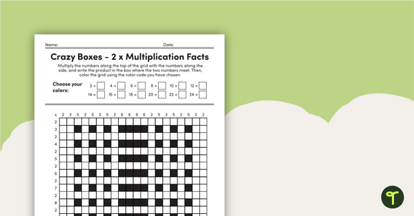 预览图像疯狂的盒子- 2的乘法事实教学资源