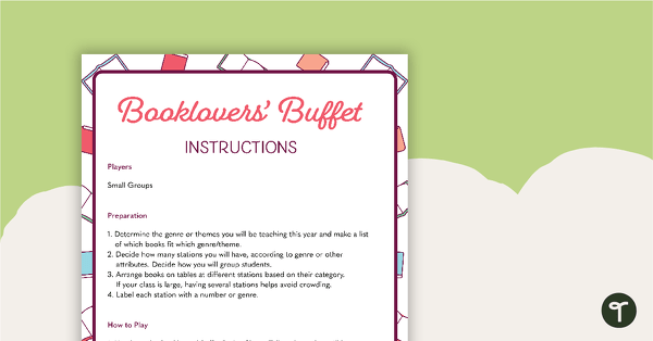 Preview image for Booklovers' Buffet - teaching resource