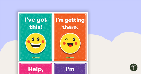 Emoji Themed Self-Assessment Desk Cards teaching resource
