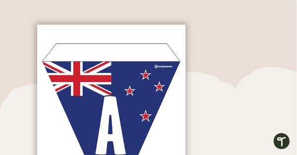 New Zealand Flag - Letters and Number Bunting teaching resource