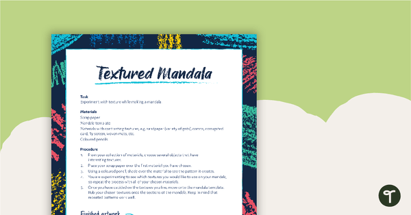 Textured Mandala Template teaching resource