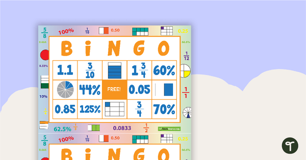 Fraction, Decimal and Percentage Bingo teaching resource