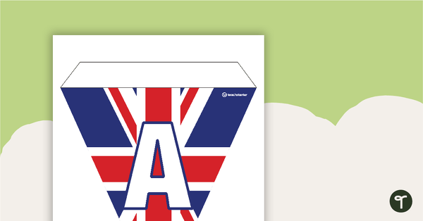 United Kingdom Flag - Letters and Number Bunting teaching resource