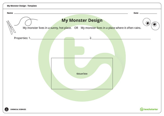 My Monster Design Template teaching resource