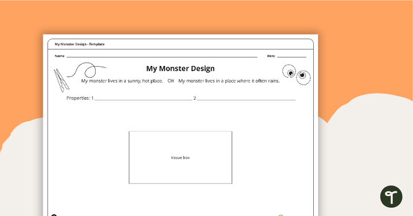 Go to My Monster Design Template teaching resource