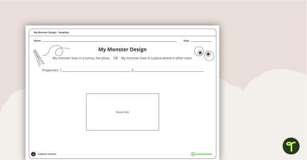 My Monster Design Template teaching resource
