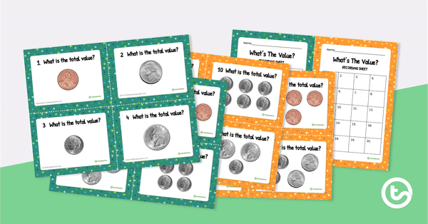 Preview image for What's the Value? - Money Task Cards - teaching resource