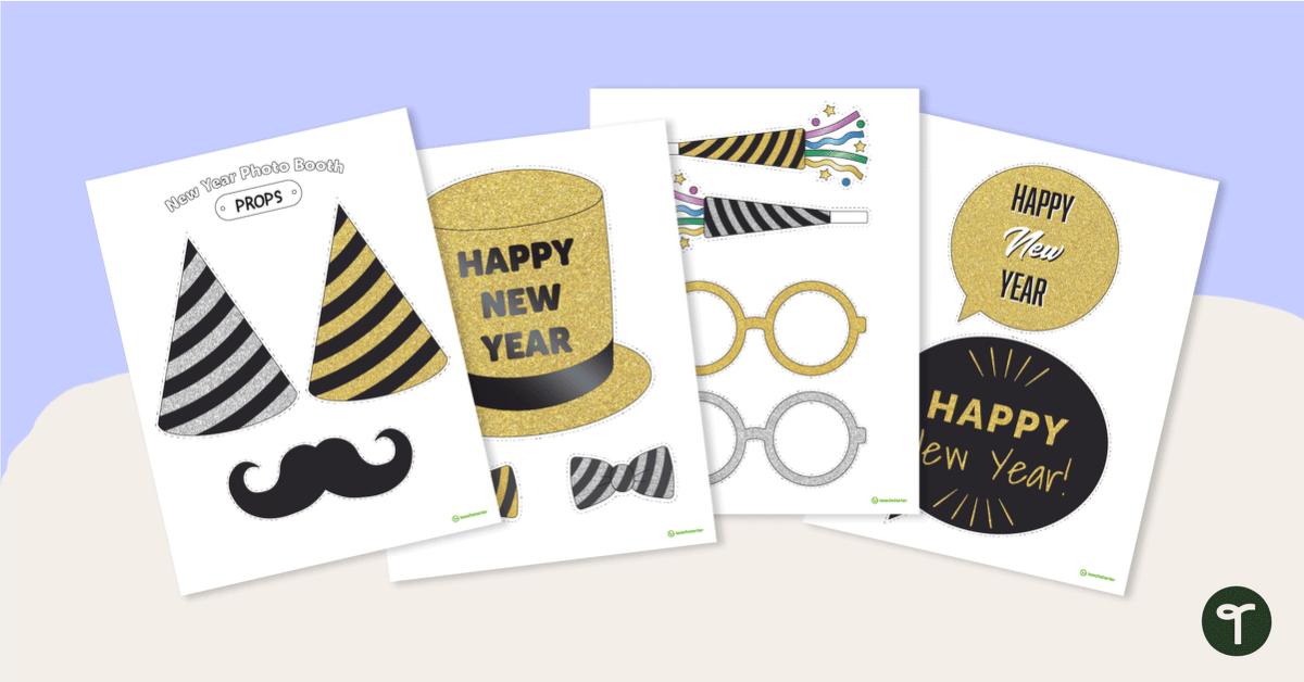New Year's Photo Booth Props | Teach Starter