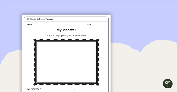 My Monster Reflection Template teaching resource