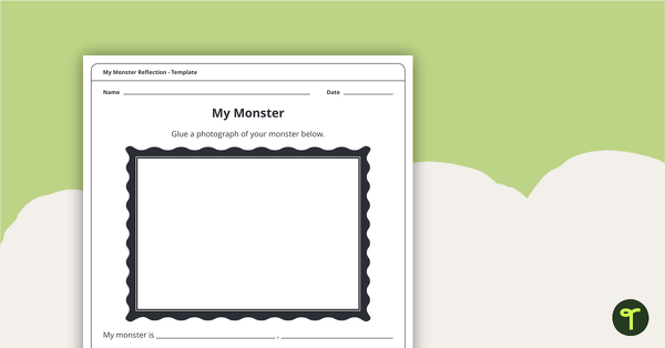 My Monster Reflection Template teaching resource