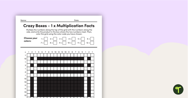 Preview image for Crazy Boxes – Multiplication Facts of 1 - teaching resource