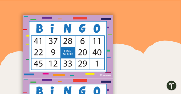 Subtraction Bingo - Numbers 0-60 teaching resource