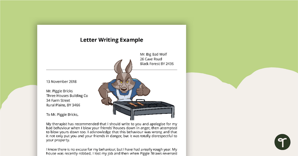 Go to Letter Writing -  Template teaching resource