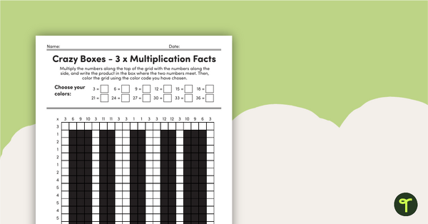 Go to Crazy Boxes – Multiplication Facts of 3 teaching resource
