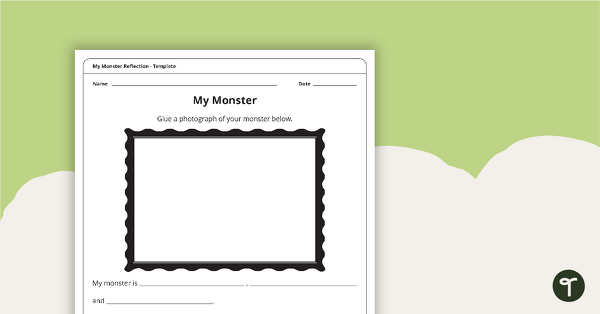 My Monster Reflection Template teaching resource