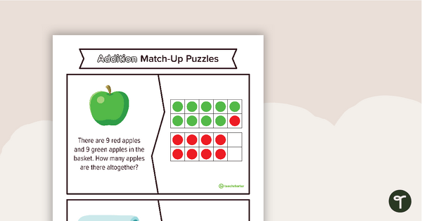 Addition Match-Up Puzzles teaching resource