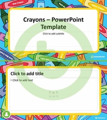 Crayons – PowerPoint Template teaching resource