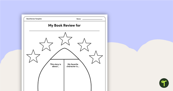 Rocket-Themed Book Review Template and Poster teaching resource