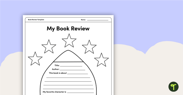 Rocket-Themed Book Review Template and Poster teaching resource