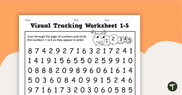 Number And Letter Visual Tracking Worksheets Teach Starter