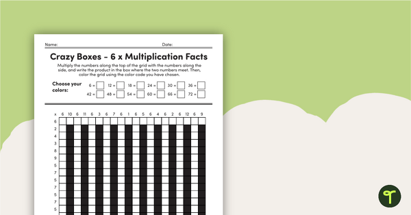 Go to Crazy Boxes – Multiplication Facts of 6 teaching resource