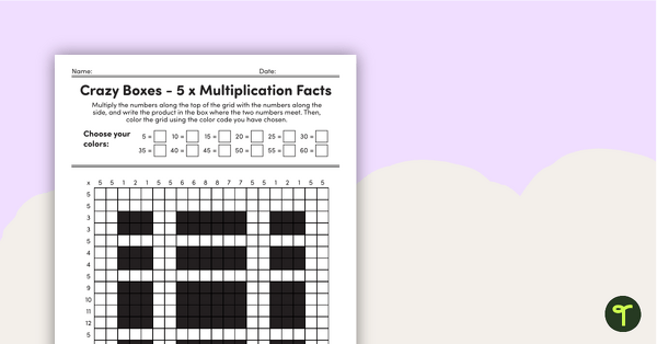 Go to Crazy Boxes – Multiplication Facts of 5 teaching resource