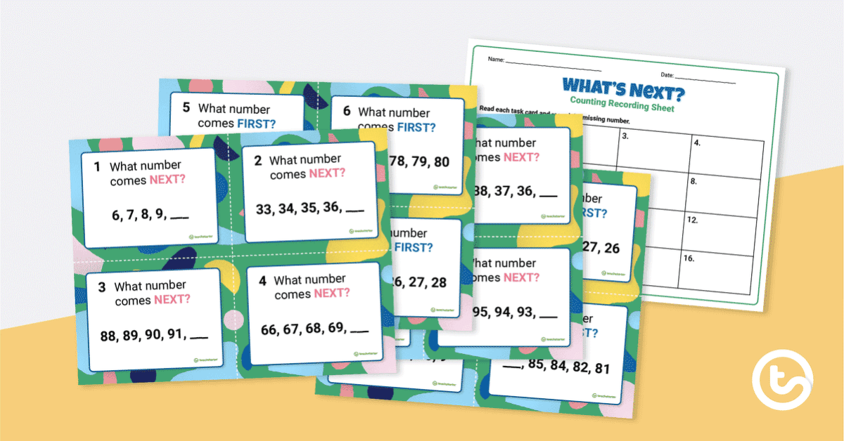 What's Next? - Counting Task Cards teaching resource