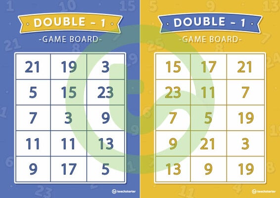 Double Minus 1 – Game Boards teaching resource