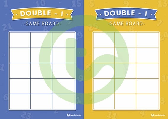 Double Minus 1 – Game Boards teaching resource