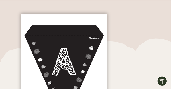 Funky Chalkboard BW - Letters and Number Bunting teaching resource