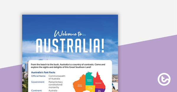 Go to Welcome to Australia! – Worksheet teaching resource