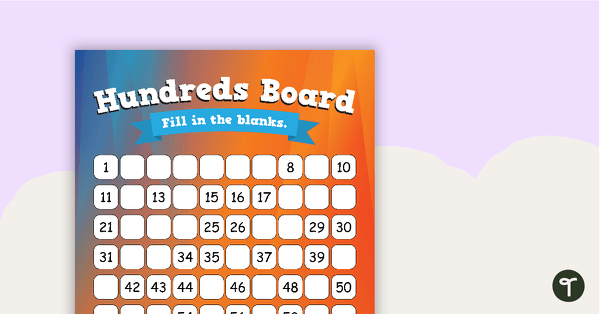 Hundreds Boards with Missing Numbers - 1-100 and 101-200 teaching resource