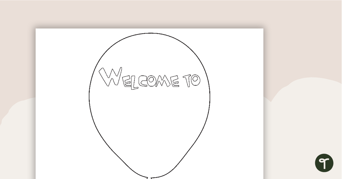 Class Welcome Sign - Balloons - Black and White teaching resource