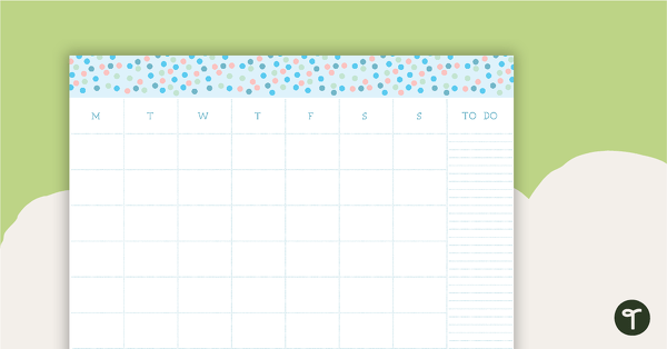 Preview image for Pastel Dots - Monthly Overview - teaching resource