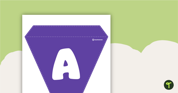 Plain Purple - Letters and Number Bunting teaching resource