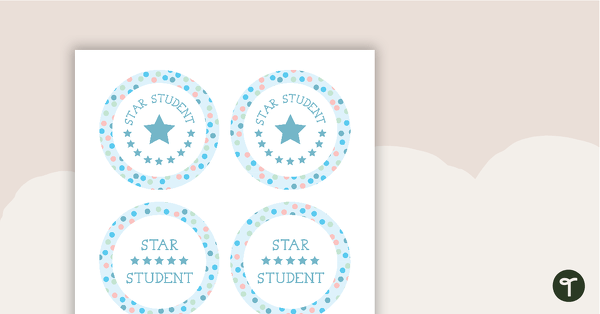 Pastel Dots - Star Student Badges teaching resource