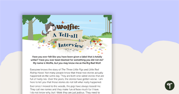 Preview image for Wolfie: A Tell-all Interview – Worksheet - teaching resource