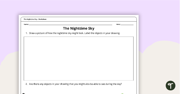 The Nighttime Sky - Worksheet teaching resource