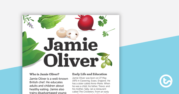 Go to Jamie Oliver Biography – Worksheet teaching resource