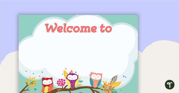 Go to Owls - Welcome Sign and Name Tags teaching resource