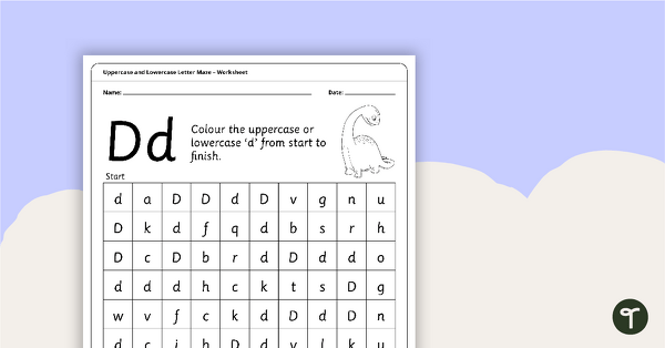 Go to Uppercase and Lowercase Letter Maze - 'Dd' teaching resource
