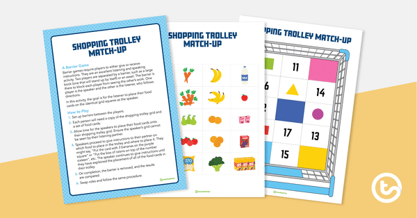 Go to Shopping Trolley Match-Up Activity teaching resource