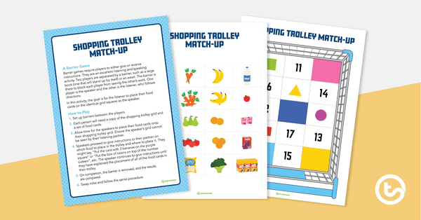 Image of Shopping Trolley Match-Up Activity