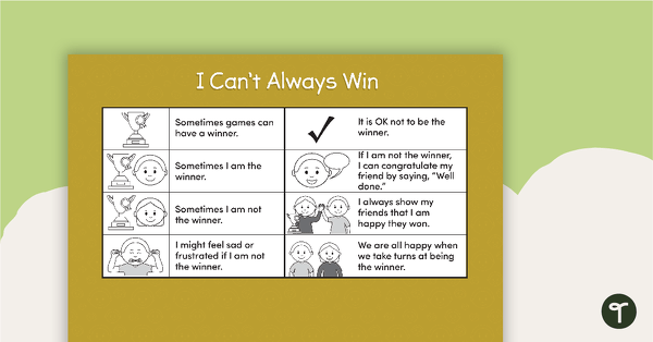 Social Stories - I Can't Always Win teaching resource