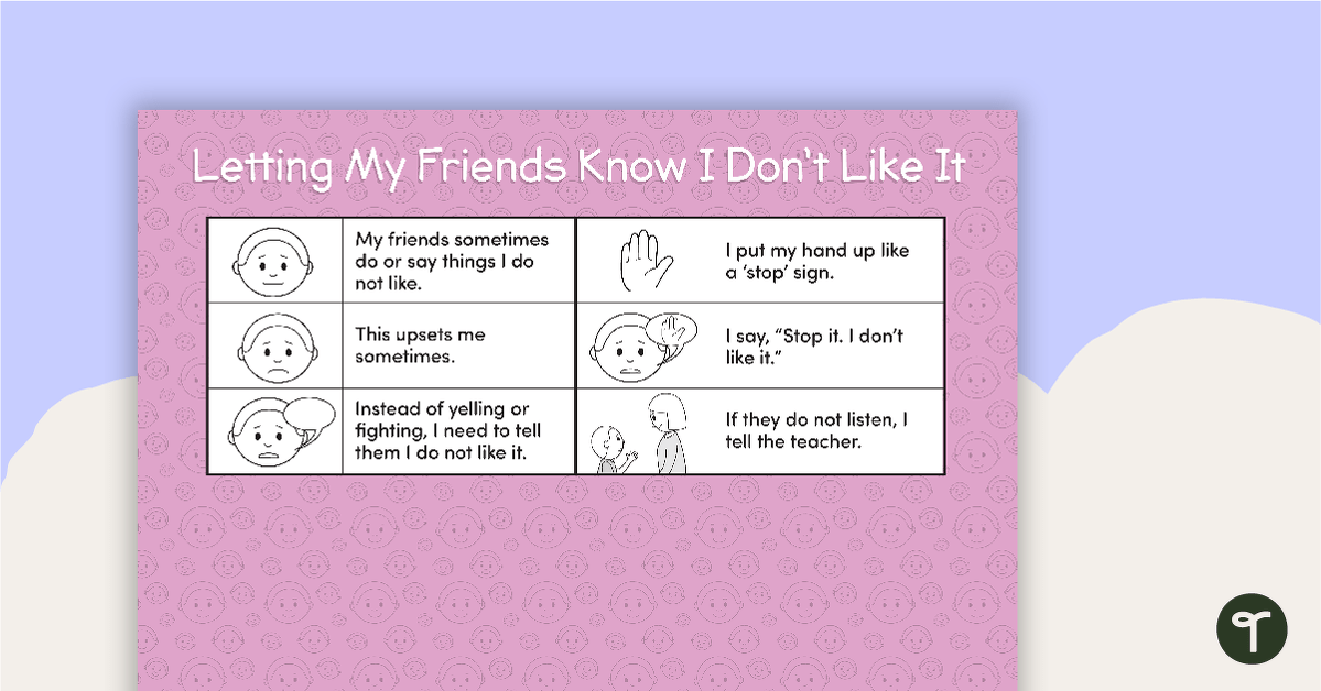 Social Stories - Letting My Friends Know I Don't Like It teaching resource