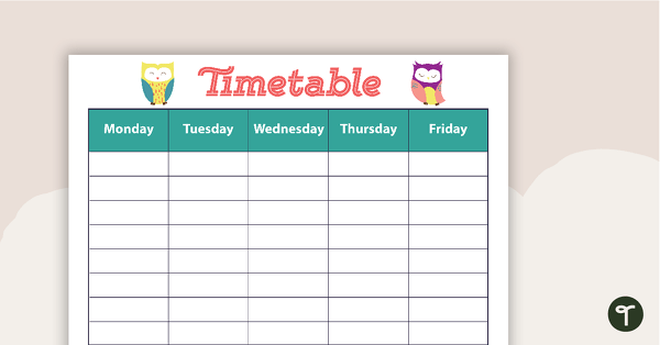 Go to Owls - Weekly Timetable teaching resource