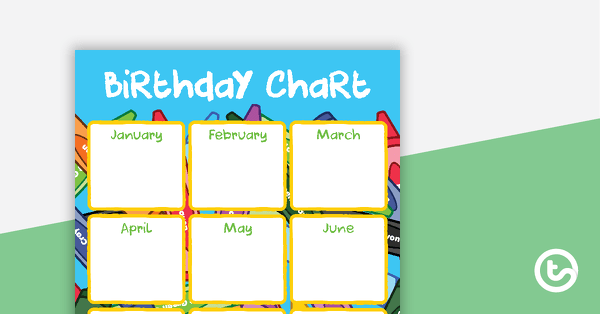 Crayons - Happy Birthday Chart teaching resource